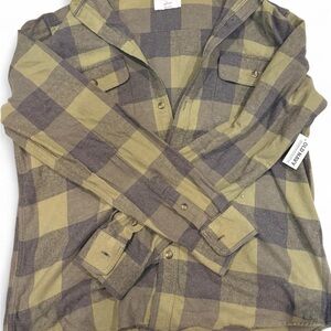 Old Navy Green and Gray Checkered Shirt